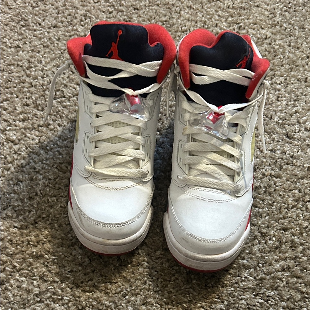 Jordan 5 white/black/red